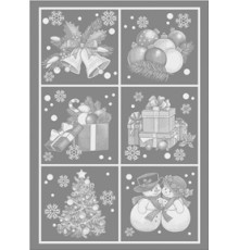 07С-39 Полотенце "Новогодние игрушки" вид 2 (серый)