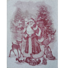 07С-39 Полотенце "Дед мороз" красный