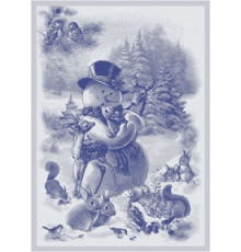 07С-39 Полотенце "Снеговик" синий