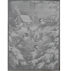 07С-39 Полотенце "Синички" серый