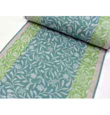 17-12 Холст жаккардовый (Ромашка) изумрудный-зелёный