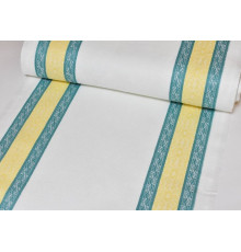 21-16 Холст жаккардовый (Орнамент) жёлтый-зелёный