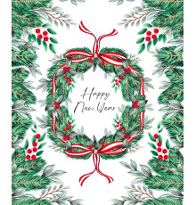 61 Ткань Дорожка (Зимняя ягода)