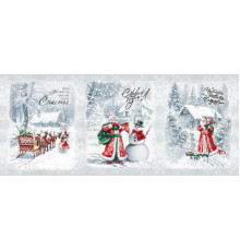 904 Ткань Рогожка (Ретро Новый год)