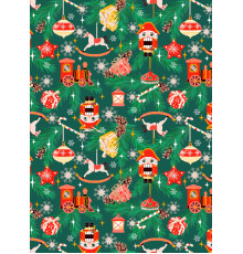 12с35 Ткань Рогожка (Вальс снежинок) 