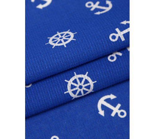 12с35 Ткань Рогожка (Якоря синий)