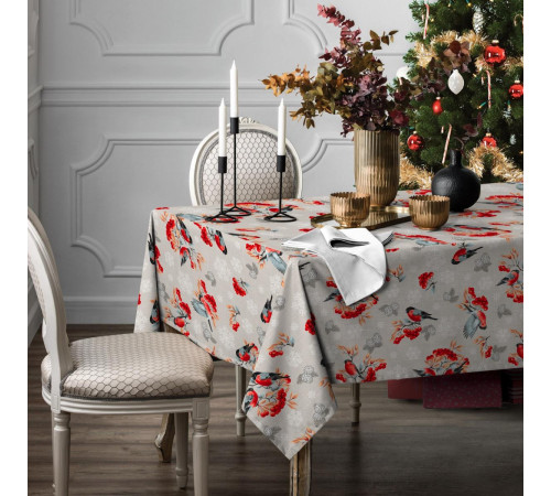 21/904 Скатерть (Снегири и рябина) 145*200