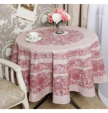 07с-24 Скатерть круглая "Восточный мотив" бордо d178