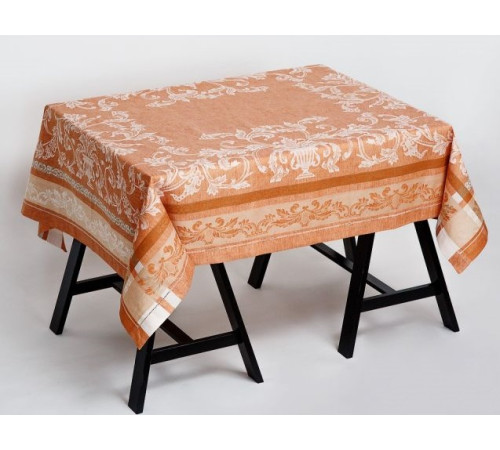 Скатерть "Волга" терракот-бежевый 140*220
