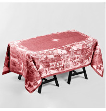 03с-34 Скатерть "Рождественская ярмарка" красный 178*250