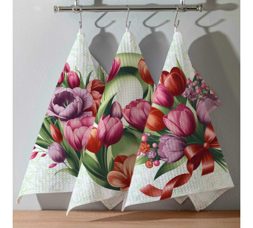 22/149 Набор полотенец (Розовые тюльпаны) 45*60 см - 3 шт.