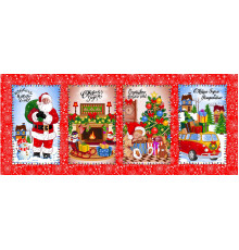 149 Полотно вафельное 150 см (Волшебные истории) красный