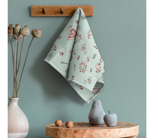 60 Полотно вафельное 50 см (Гуси) вид 2