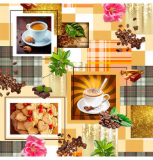 60 Полотно вафельное 50 см (Кофе фотопринт)