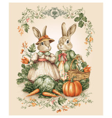 60 Полотно вафельное 50 см (Кролики)