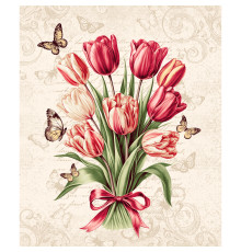 60 Полотно вафельное 50 см (Тюльпановые искры)